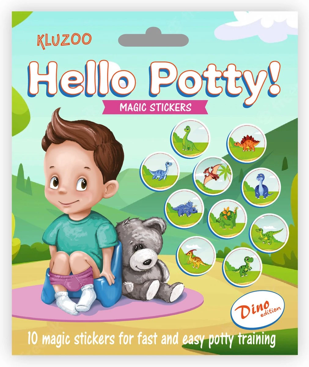 Hello Potty! - 10 Magic Stickers Met Dino's - Zindelijkheidstraining Kind - Plasstickers Voor Kinderen- 10 Magische Plasstickers - Stickers Dinosaurus 1 Hello Potty! - 10 Magic Stickers Met Dino's - Zindelijkheidstraining Kind - Plasstickers Voor Kinderen- 10 Magische Plasstickers - Stickers Dinosaurus