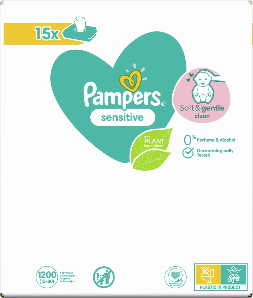 Pampers® Pampers - Sensitive - Billendoekjes - 2400 Doekjes - 30 X 80 10 Pampers® Pampers - Sensitive - Billendoekjes - 2400 Doekjes - 30 X 80 - Afbeelding 10