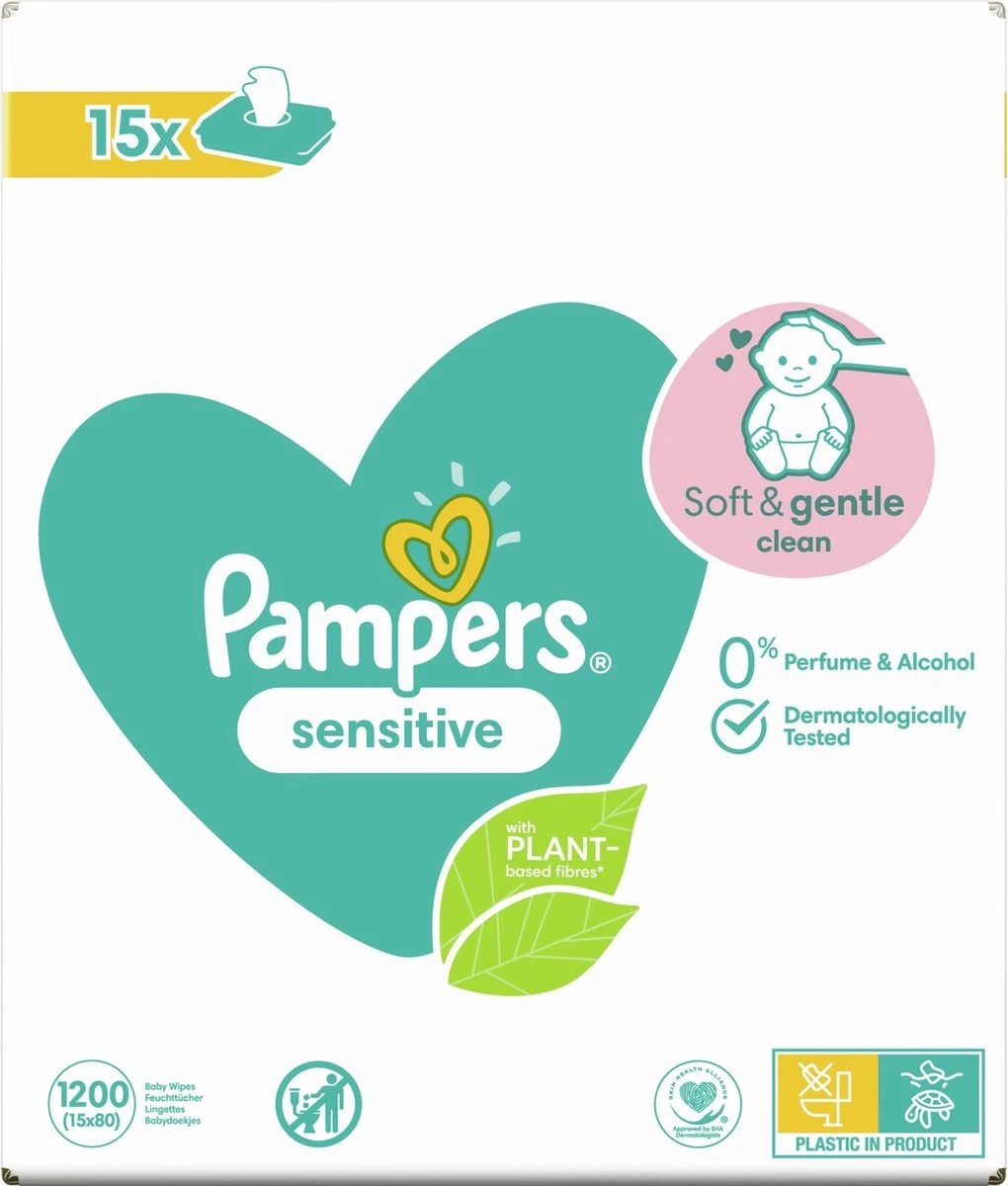 Pampers® Pampers Sensitive Billendoekjes - 1200 Doekjes 16 Pampers® Pampers Sensitive Billendoekjes - 1200 Doekjes - Afbeelding 16