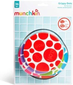 Munchkin Grippy Dots Anti-Slip Badmat Stippen - 6 Stuks - Diverse Kleuren -Babyproducten 1027x1200