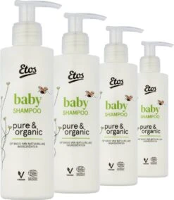 Etos Baby Shampoo - Pure & Organic - Vegan - 4 X 200ML - Voordeelpak