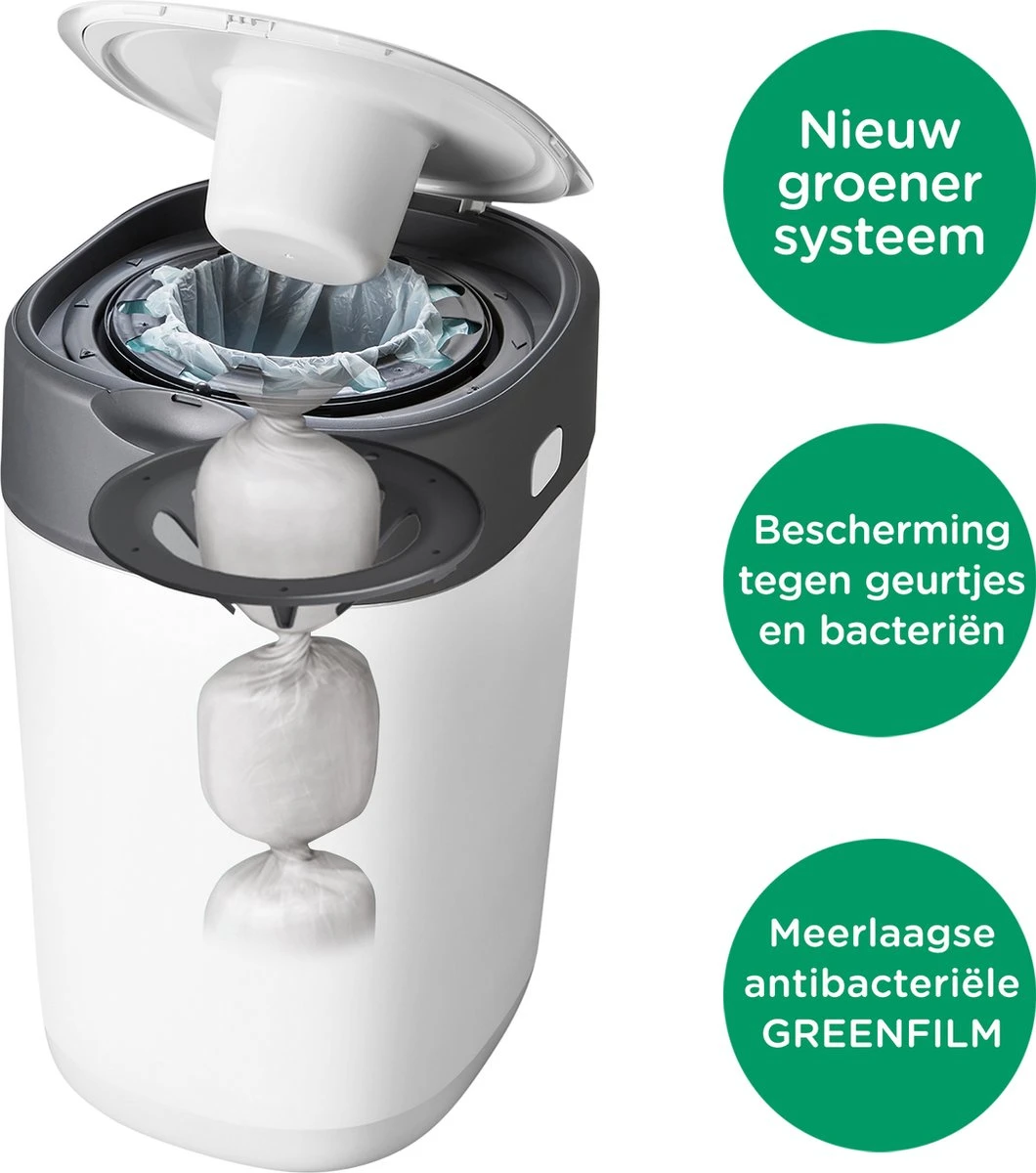Tommee Tippee Twist & Click Milieuvriendelijke Luieremmer Navulling - Duurzaam Geproduceerde Greenfilm - 12 Stuks 2 Tommee Tippee Twist & Click Milieuvriendelijke Luieremmer Navulling - Duurzaam Geproduceerde Greenfilm - 12 Stuks - Afbeelding 2