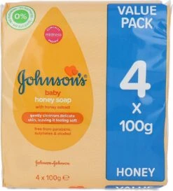Johnson's Baby Honey Soap - 100 Gram (4 Stuks)