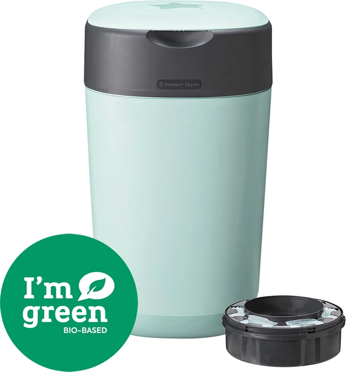 Tommee Tippee Milieuvriendelijke Twist & Click Luieremmer - Met 1 Navulcassette - Groen 1 Tommee Tippee Milieuvriendelijke Twist & Click Luieremmer - Met 1 Navulcassette - Groen