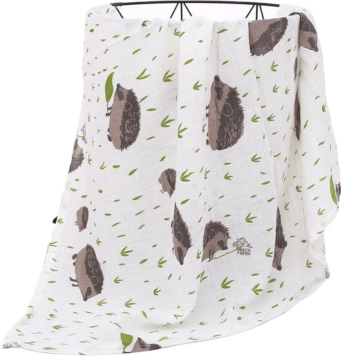 Set Van 2 | Hydrofiele Doeken XL - 120x120 Cm - Inbakerdoek - Egels - Swaddle Doek Groot - Hydrofiele Luier 4 Set Van 2 | Hydrofiele Doeken XL - 120x120 Cm - Inbakerdoek - Egels - Swaddle Doek Groot - Hydrofiele Luier - Afbeelding 4