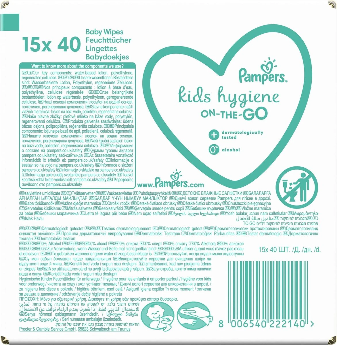 Pampers® Pampers Kids Hygiene On-The-Go Doekjes - 600 Doekjes 14 Pampers® Pampers Kids Hygiene On-The-Go Doekjes - 600 Doekjes - Afbeelding 14