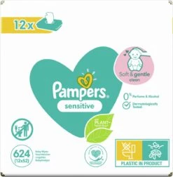 Pampers® Pampers - Billendoekjes Sensitive Navulpak - 624 Doekjes -Babyproducten 1177x1200