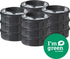 Tommee Tippee Twist & Click Milieuvriendelijke Luieremmer Navulling - Duurzaam Geproduceerde Greenfilm - 12 Stuks