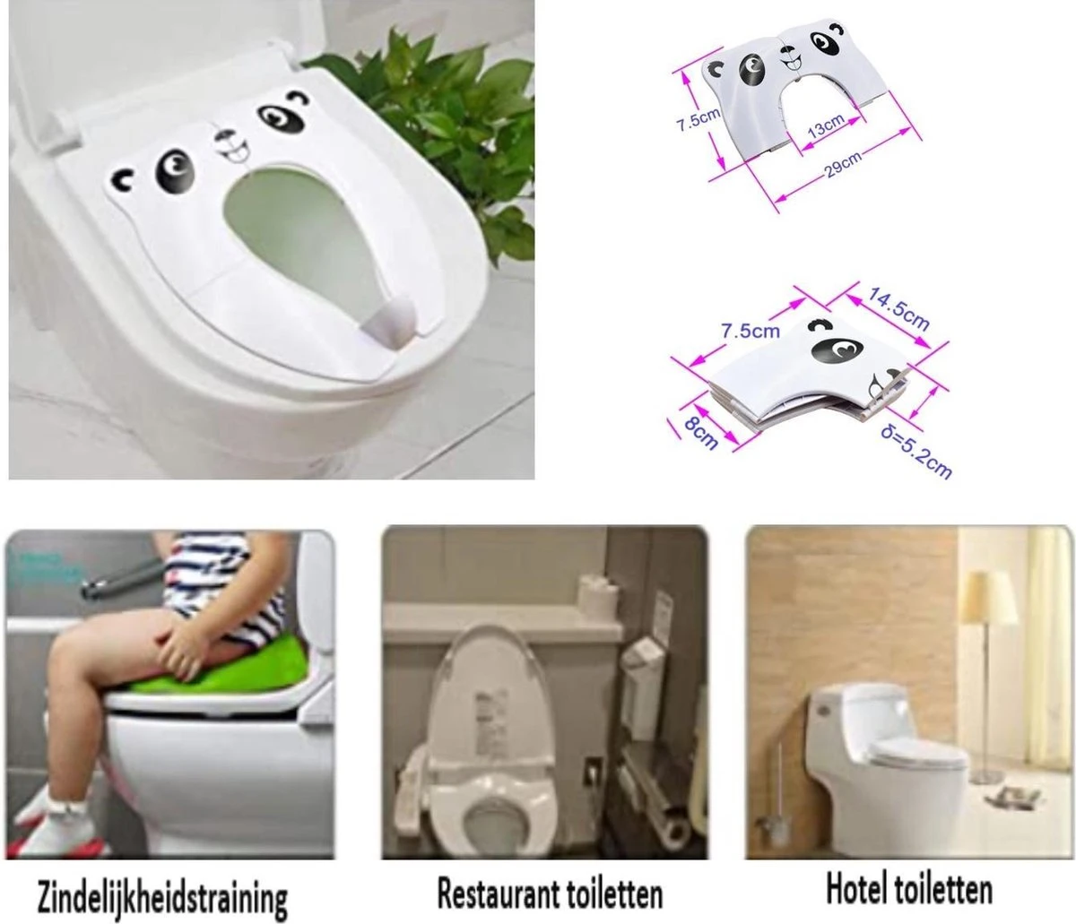 Merkloos WC Verkleiner - Wit Panda Ontwerp - Toilettrainer - Opvouwbare Toilet Zitje - Toiletbril Verkleiner - Kinder WC Bril 4 Merkloos WC Verkleiner - Wit Panda Ontwerp - Toilettrainer - Opvouwbare Toilet Zitje - Toiletbril Verkleiner - Kinder WC Bril - Afbeelding 4