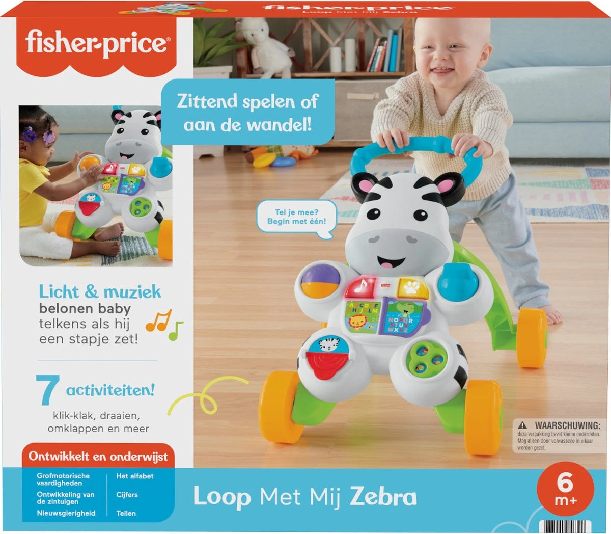 Fisher Price Fisher-Price Loop Met Mij Zebra - Looptrainer 7 Fisher Price Fisher-Price Loop Met Mij Zebra - Looptrainer - Afbeelding 7