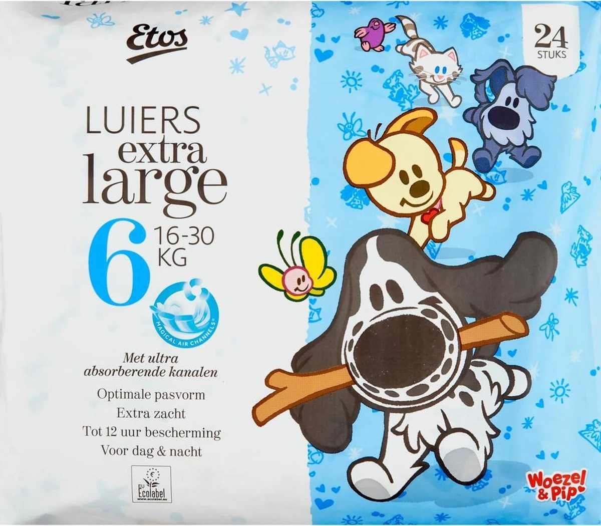Etos Woezel & Pip Luiers XL Maat 6 - 16-30 Kg - Megabox - 72 Stuks 2 Etos Woezel & Pip Luiers XL Maat 6 - 16-30 Kg - Megabox - 72 Stuks - Afbeelding 2
