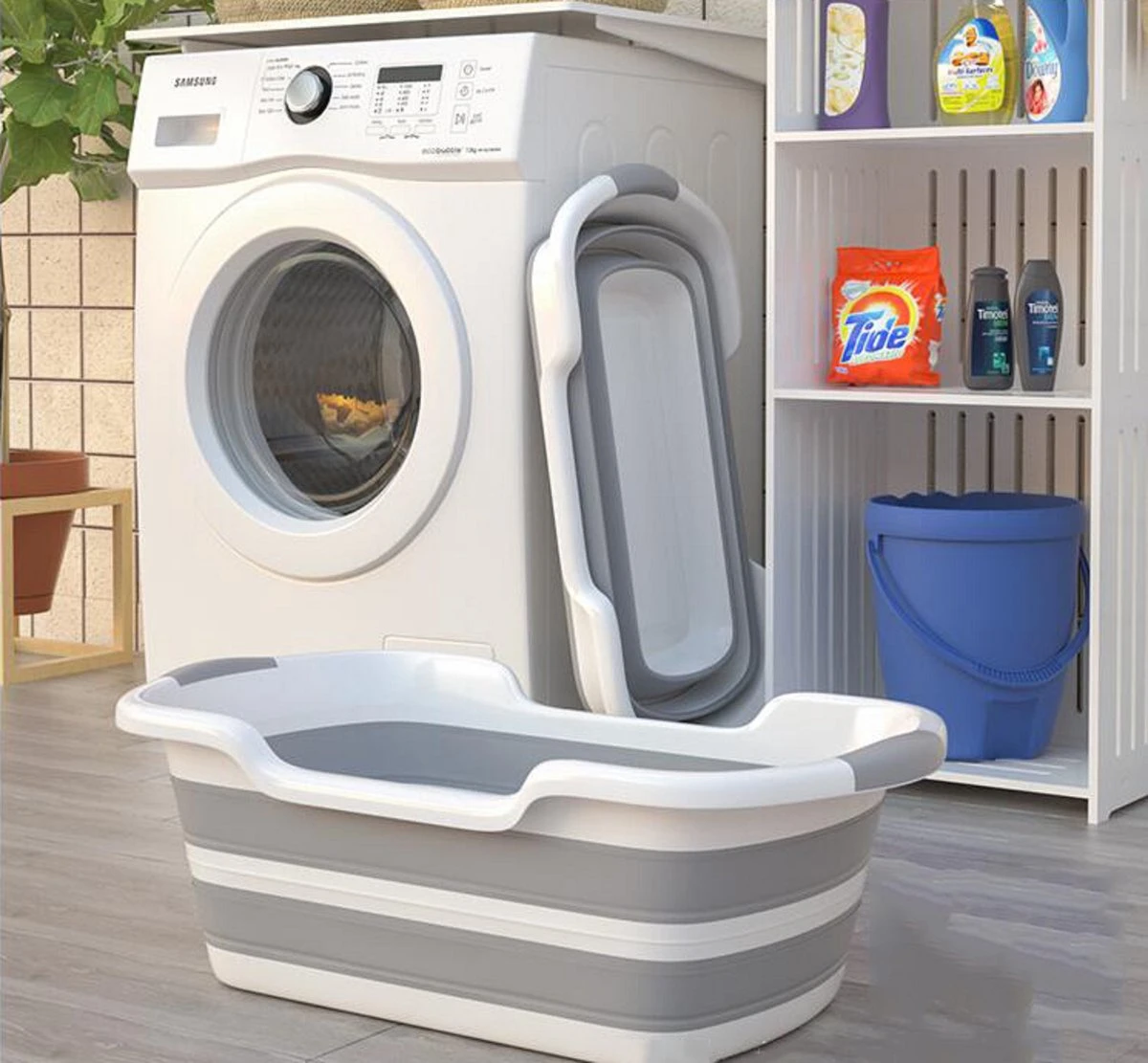 Merkloos Baby Badje Opvouwbaar - Multifunctioneel - Wasmand - Opbergmand - Speelgoed Opslag - Babybadje 4 Merkloos Baby Badje Opvouwbaar - Multifunctioneel - Wasmand - Opbergmand - Speelgoed Opslag - Babybadje - Afbeelding 4