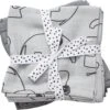 Done By Deer Set 2 Burp Cloths 70x70cm Contour Grey *