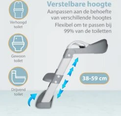 Merkloos Levlo Goods WC Verkleiner – WC Verkleiner Met Trapje – Toilettrainer – Verstelbaar – Incl. Handvaten - Grijs -Babyproducten 1200x1145