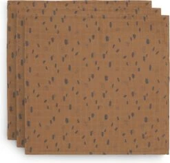 Jollein Hydrofiel Multidoek Spot 70x70cm - Caramel - 3 Stuks -Babyproducten 1200x1151