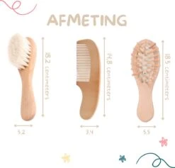 Baby Borstel - Baby Haarborstel - Baby Verzorging Set - Baby Borstel En Kam - Houten Baby Kam - Haarborstel Set - Babyshower Gift- Baby Verzorgingsproducten - Baby Kam - Kraamcadeau -Babyproducten 1200x1153 5