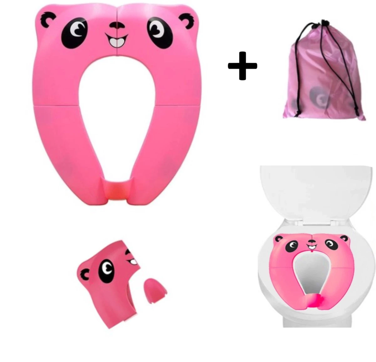 Merkloos WC Verkleiner Roze Panda Ontwerp - Toilettrainer - Opvouwbare Toilet Zitje - Toiletbril Verkleiner - Kinder WC Bril 1 Merkloos WC Verkleiner Roze Panda Ontwerp - Toilettrainer - Opvouwbare Toilet Zitje - Toiletbril Verkleiner - Kinder WC Bril