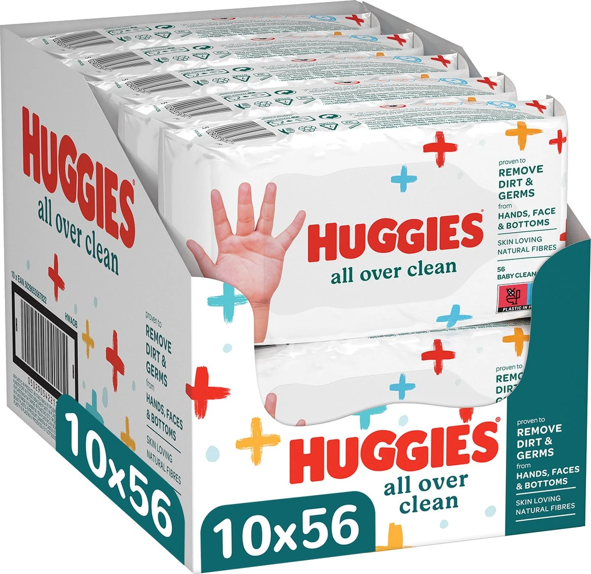 Huggies Billendoekjes - All Over Clean - 10 X 56 - 560 Billendoekjes - Voordeelverpakking 1 Huggies Billendoekjes - All Over Clean - 10 X 56 - 560 Billendoekjes - Voordeelverpakking