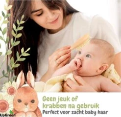 UpGreen® - Baby Verzorgingsset – Baby Borstel – Baby Borstel Set - Kraamcadeau – Baby Manicureset - Baby Verzorgingsproducten – Baby Borstel En Kam – Baby Kam – Baby Borstel Hout – Baby Haarborstel – Baby Borstel Geitenhaar -Babyproducten 1200x1165 11