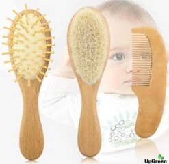 UpGreen® - Baby Verzorgingsset – Baby Borstel – Baby Borstel Set - Kraamcadeau – Baby Manicureset - Baby Verzorgingsproducten – Baby Borstel En Kam – Baby Kam – Baby Borstel Hout – Baby Haarborstel – Baby Borstel Geitenhaar -Babyproducten 1200x1167 12