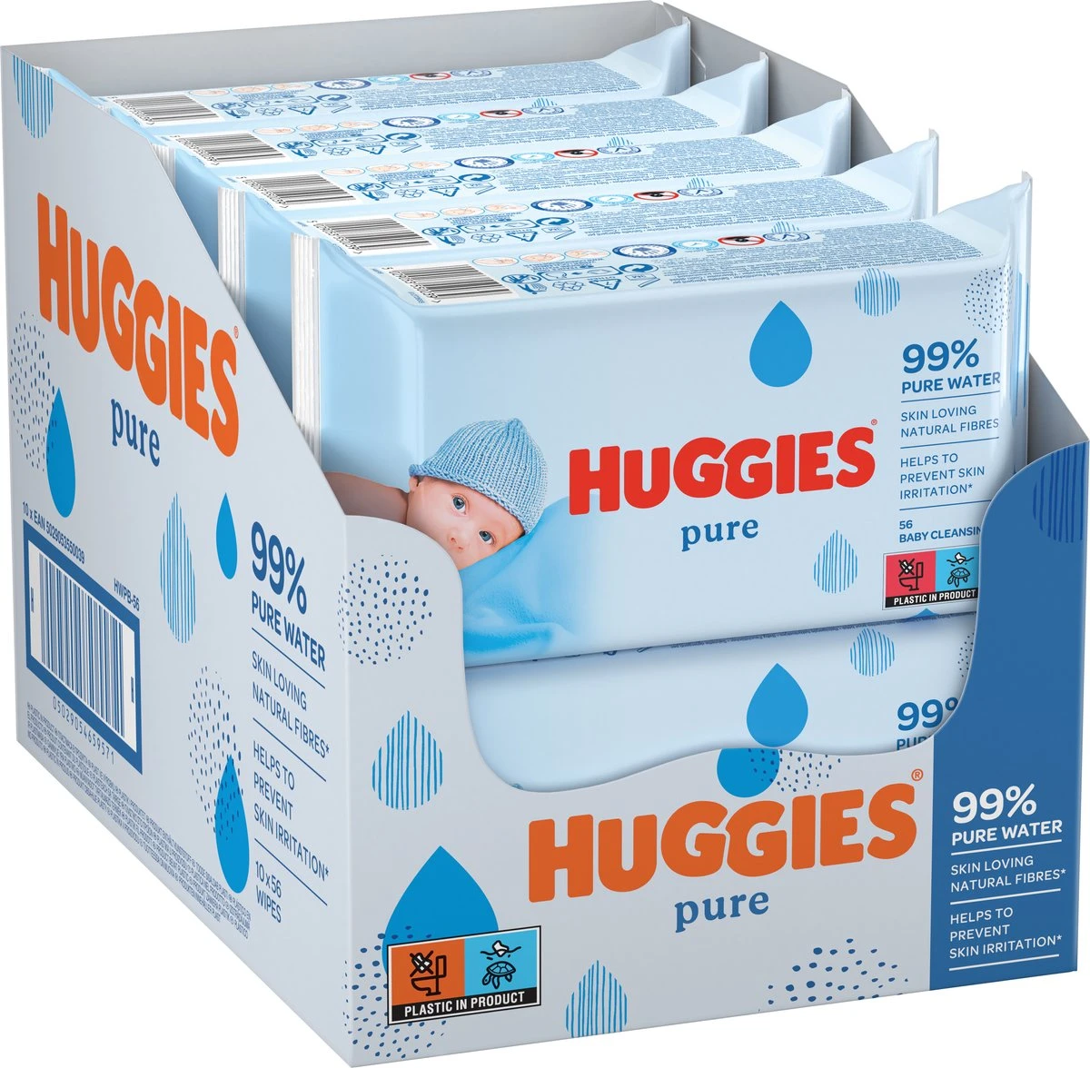 Huggies Billendoekjes - Pure 99% Water - 18 X 56 Stuks - 1008 Doekjes - Voordeelverpakking 11 Huggies Billendoekjes - Pure 99% Water - 18 X 56 Stuks - 1008 Doekjes - Voordeelverpakking - Afbeelding 11