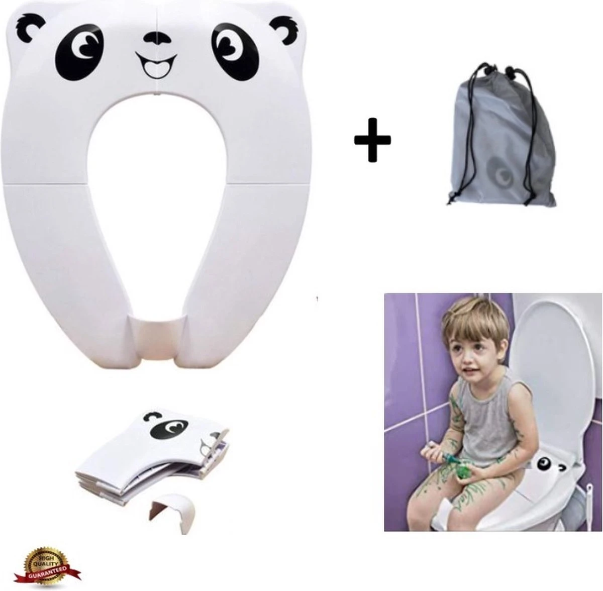 Merkloos WC Verkleiner - Wit Panda Ontwerp - Toilettrainer - Opvouwbare Toilet Zitje - Toiletbril Verkleiner - Kinder WC Bril 1 Merkloos WC Verkleiner - Wit Panda Ontwerp - Toilettrainer - Opvouwbare Toilet Zitje - Toiletbril Verkleiner - Kinder WC Bril