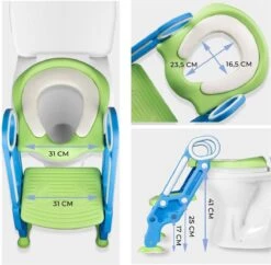 Toiletbril Met Trapje Voor Kinderen | Kinder Toiletzitje Toiletstoel Met Trap | Opvouwbare WC-bril Verkleiner Toiletverkleiner | LB-A20 Blauwpaars -Babyproducten 1200x1177 4