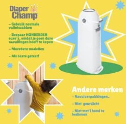 Luieremmer Large Zilver - Groot - Zonder Navulling - Geschikt Voor Pampers En Huggies - Stoma -Babyproducten 1200x1177 5