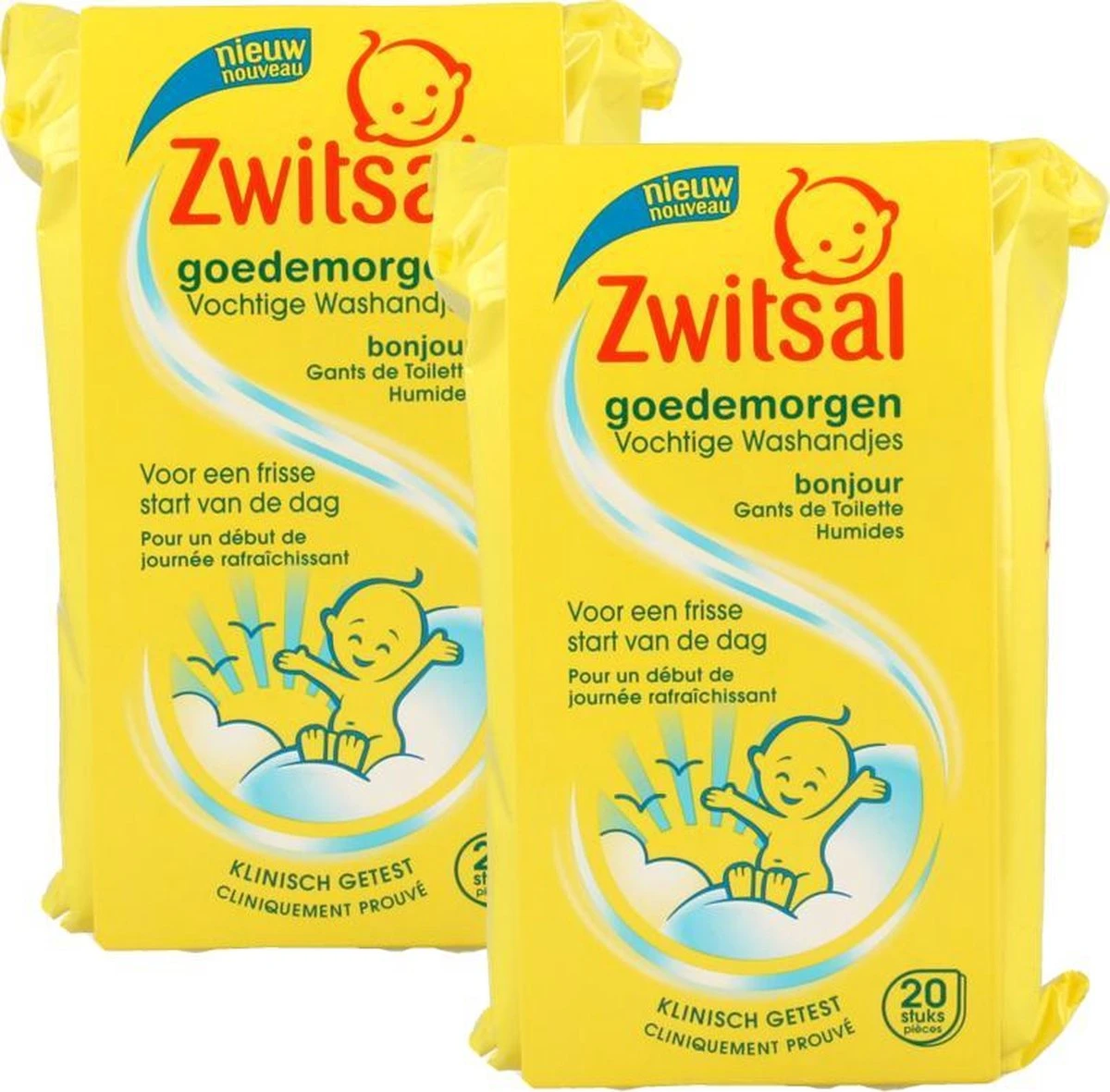 Zwitsal - Goedemorgen Vochtige Washandjes - 40 Washandjes (2x20) 1 Zwitsal - Goedemorgen Vochtige Washandjes - 40 Washandjes (2x20)
