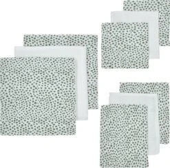 Meyco Cheetah Starterset - 9-pack - Hydrofiel - Forest Green