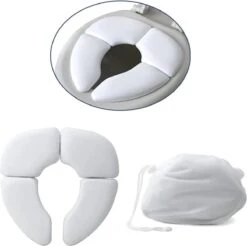 IBright Opvouwbare WC Verkleiner - Toilettrainer -Zachte Toilet Zitje - Toiletbril Verkleiner - Kinder WC Bril - Inclusief Draagtas - Wit