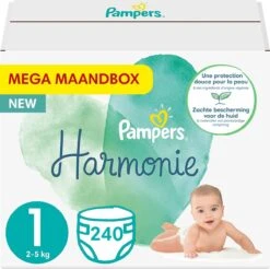 Pampers® Pampers - Harmonie / Pure - Maat 1 - Mega Maandbox - 240 Luiers