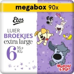 Etos Luierbroekjes - Megabox - Maat 6 - 16+ Kg - 90 Stuks (3 X 30 Stuks)