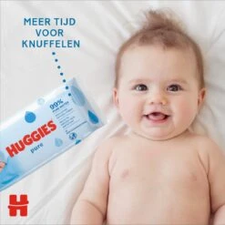 Huggies - Pure - Billendoekjes - 560 Babydoekjes - 10 X 56 -Babyproducten 1200x1198 7