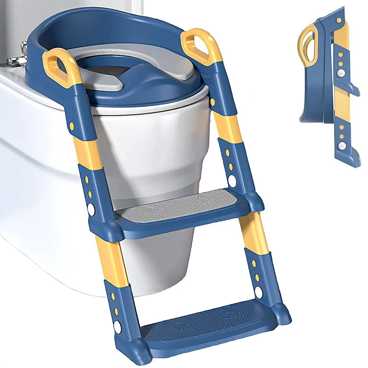 Zindelijkheidstraining Stoel Met Opstapje Ladder, Zindelijkheidstraining Toilet Voor Kinderen Jongens Meisjes Peuters-comfortabel Veilig Potje Stoel Met Anti-slip Pads Ladder - Blauw 1 Zindelijkheidstraining Stoel Met Opstapje Ladder, Zindelijkheidstraining Toilet Voor Kinderen Jongens Meisjes Peuters-comfortabel Veilig Potje Stoel Met Anti-slip Pads Ladder - Blauw