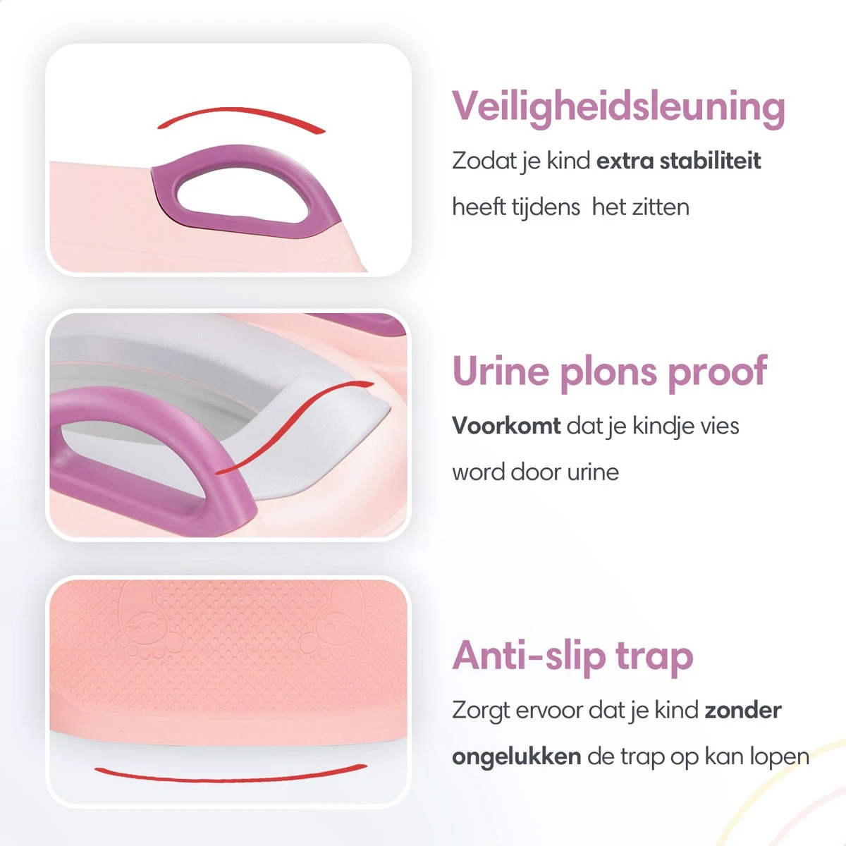 Macx & Macx Toilettrainer Met Trapje - Brilverkleiner Met Handvaten En Opstapje - Opvouwbaar Toilet Bril Zitje - WC Zindelijkheids Training Voor Jongens/Meisjes - Urinoirs Voor Kind/Peuter Van 2 Tot 7 Jaar - Roze 3 Macx & Macx Toilettrainer Met Trapje - Brilverkleiner Met Handvaten En Opstapje - Opvouwbaar Toilet Bril Zitje - WC Zindelijkheids Training Voor Jongens/Meisjes - Urinoirs Voor Kind/Peuter Van 2 Tot 7 Jaar - Roze - Afbeelding 3