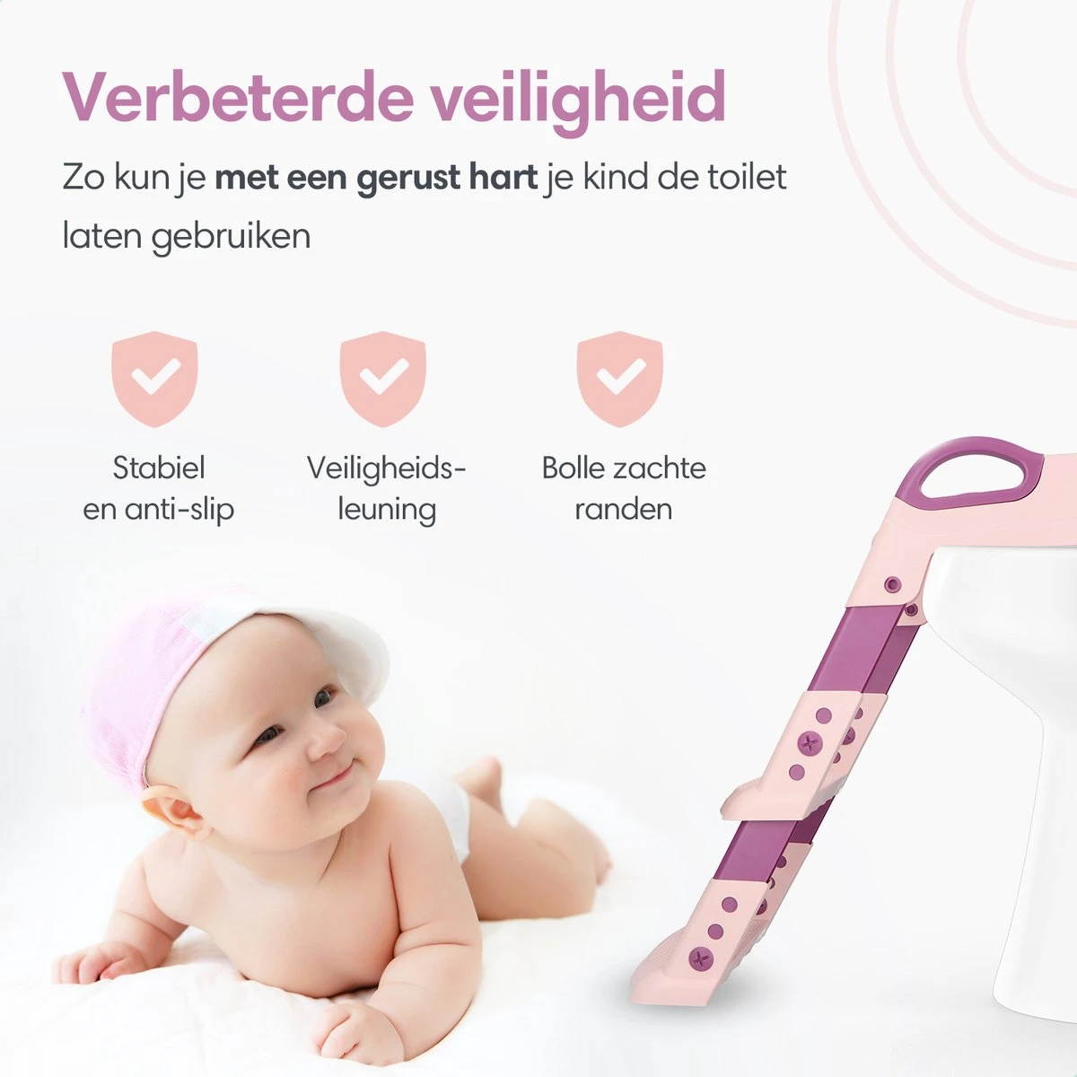Macx & Macx Toilettrainer Met Trapje - Brilverkleiner Met Handvaten En Opstapje - Opvouwbaar Toilet Bril Zitje - WC Zindelijkheids Training Voor Jongens/Meisjes - Urinoirs Voor Kind/Peuter Van 2 Tot 7 Jaar - Roze 5 Macx & Macx Toilettrainer Met Trapje - Brilverkleiner Met Handvaten En Opstapje - Opvouwbaar Toilet Bril Zitje - WC Zindelijkheids Training Voor Jongens/Meisjes - Urinoirs Voor Kind/Peuter Van 2 Tot 7 Jaar - Roze - Afbeelding 5