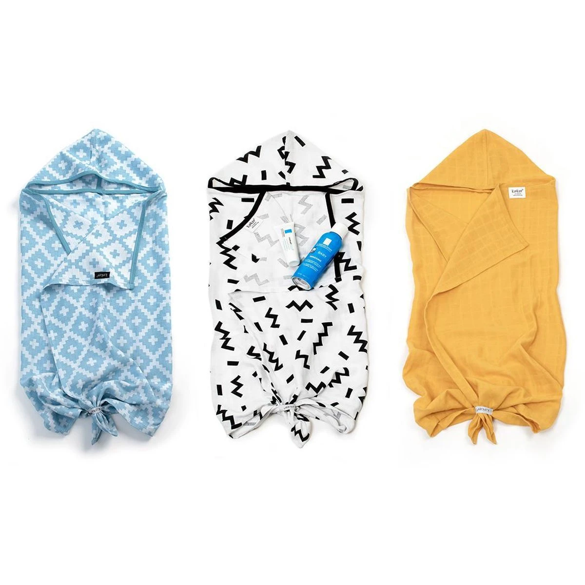 KipKep Blenker Hydrofiele Badcape - Maat 100x70cm - Memphis White 6 KipKep Blenker Hydrofiele Badcape - Maat 100x70cm - Memphis White - Afbeelding 6