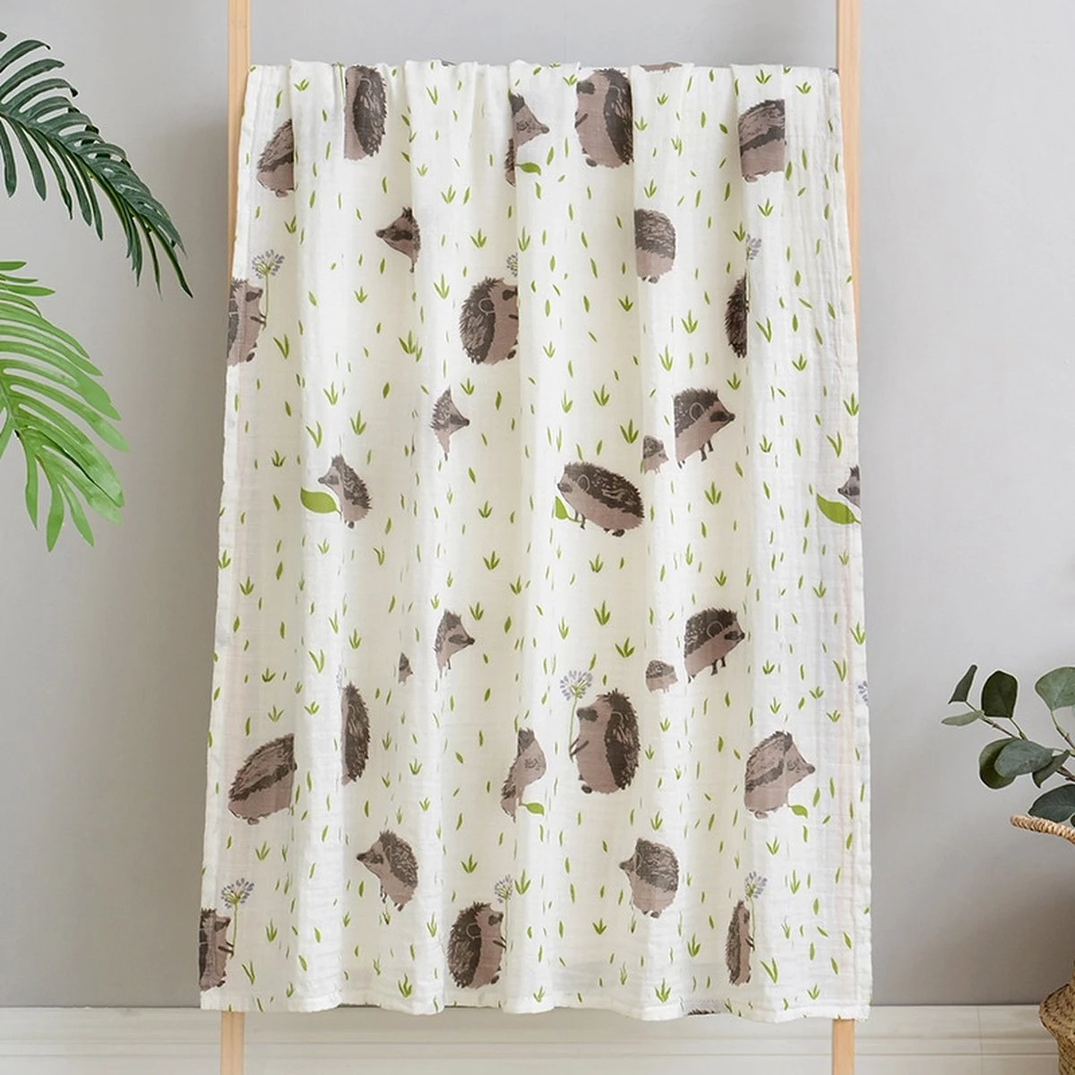 Set Van 2 | Hydrofiele Doeken XL - 120x120 Cm - Inbakerdoek - Egels - Swaddle Doek Groot - Hydrofiele Luier 5 Set Van 2 | Hydrofiele Doeken XL - 120x120 Cm - Inbakerdoek - Egels - Swaddle Doek Groot - Hydrofiele Luier - Afbeelding 5