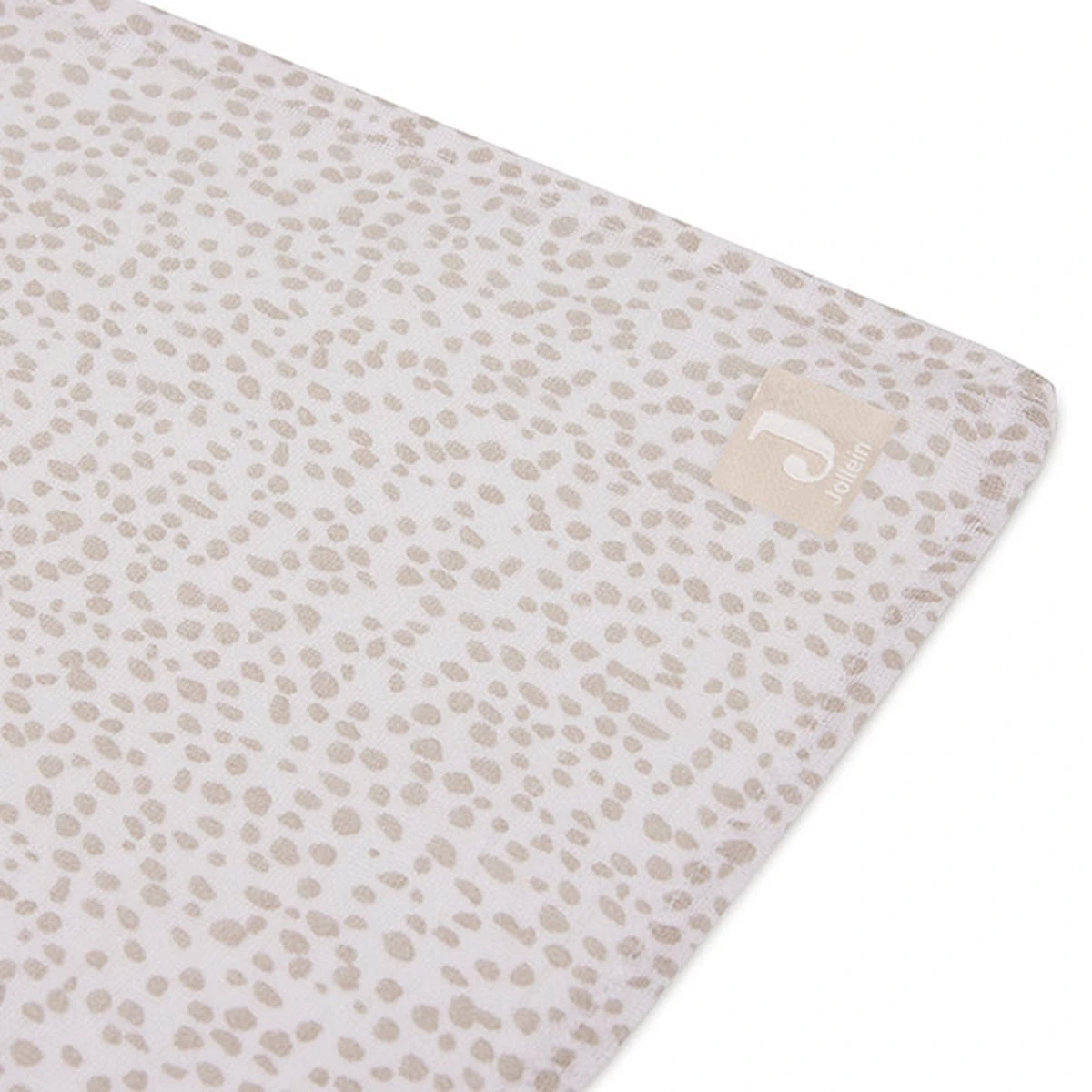 Jollein Hydrofiele Doek Large 115x115cm Dotted - Nougat - GOTS 1 Jollein Hydrofiele Doek Large 115x115cm Dotted - Nougat - GOTS