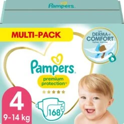 Pampers® Pampers Premium Protection Luiers - Maat 4 (9-14 Kg) - 168 Stuks - Multi-Pack