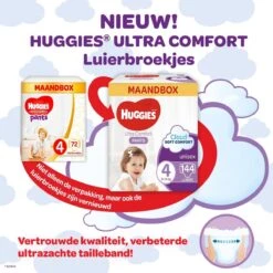 Huggies Luierbroekjes - Maat 4 (9 Tot 14 Kg) - Ultra Comfort - Unisex - 144 Stuks - Maandbox 16 Huggies Luierbroekjes - Maat 4 (9 Tot 14 Kg) - Ultra Comfort - Unisex - 144 Stuks - Maandbox -Babyproducten 1200x1200 206