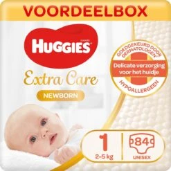 Huggies Luiers - Maat 1 (2 Tot 5 Kg) - 84 Stuks - Newborn - Voordeelverpakking