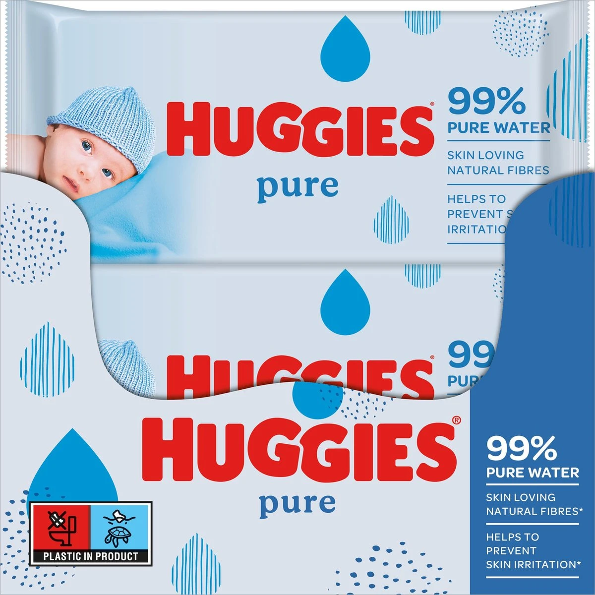 Huggies Billendoekjes - Pure 99% Water - 18 X 56 Stuks - 1008 Doekjes - Voordeelverpakking 2 Huggies Billendoekjes - Pure 99% Water - 18 X 56 Stuks - 1008 Doekjes - Voordeelverpakking - Afbeelding 2