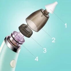 A&K Elektrische Oplaadbare Neuspeer Voor Baby En Kinderen - Inclusief Oplader, Handleiding En Batterijen - Hygiënische Neusreiniger - Baby Aspirator - Neuszuiger - Baby Neuspompje - Toetenveger - Snoetenpoetser - Mintgroen - Neusspoeler -Babyproducten 1200x1200 569