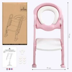 LifeGoods WC Verkleiner Met Trapje - Trainer Met Opstapje - 2 Tot 7 Jaar - Roze/Wit -Babyproducten 1200x1200 744