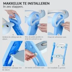 Buxibo Kinder WC Met Opstapje - WC Bril Kind - Kinderzitting WC - Toilet Verkleiner - Toilettrainer - Blauw -Babyproducten 1200x1200 781