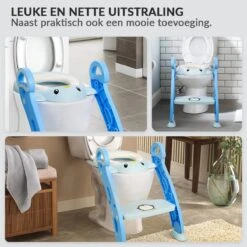 Buxibo Kinder WC Met Opstapje - WC Bril Kind - Kinderzitting WC - Toilet Verkleiner - Toilettrainer - Blauw -Babyproducten 1200x1200 783