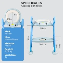 Buxibo Kinder WC Met Opstapje - WC Bril Kind - Kinderzitting WC - Toilet Verkleiner - Toilettrainer - Blauw -Babyproducten 1200x1200 785
