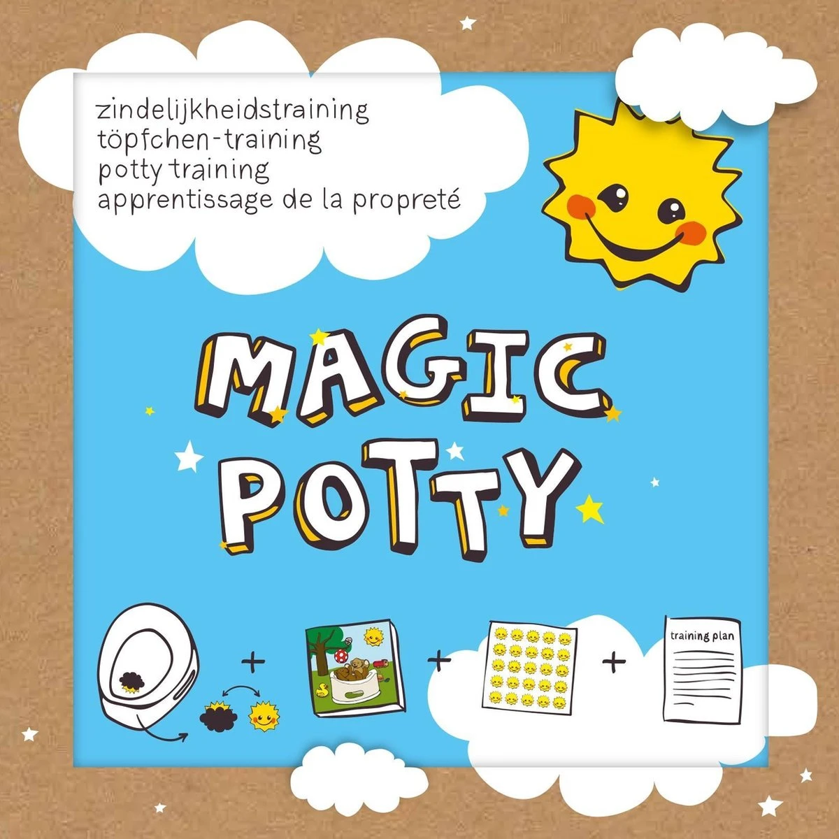 Magic Potty™ Zindelijkheidstraining Kind - Set-4: Boekje, Magic Stickers, Beloningsstickers, Stappenplan 1 Magic Potty™ Zindelijkheidstraining Kind - Set-4: Boekje, Magic Stickers, Beloningsstickers, Stappenplan